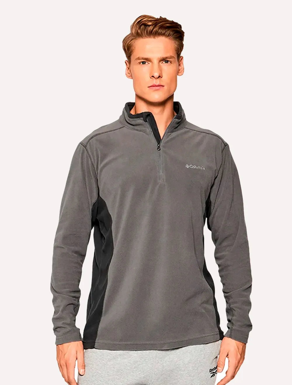 Blusa Columbia Masculina Klamath Range II Half Zip Cinza
