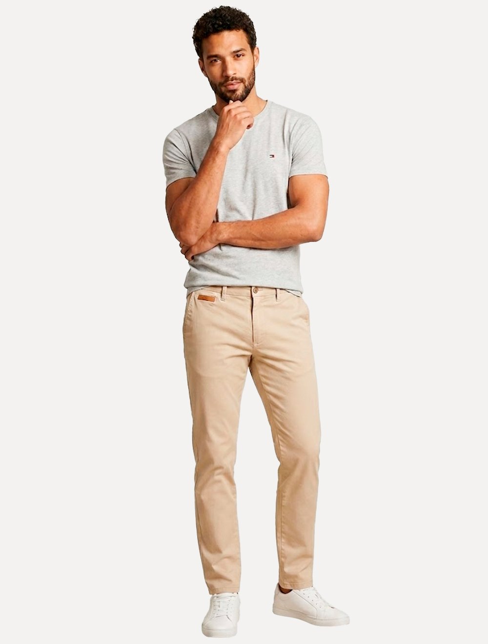 Camiseta Tommy Hilfiger Masculina Essential Cotton Cinza Claro Mescla