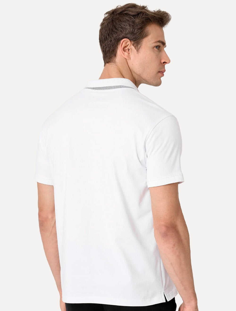 Polo Dudalina Masculina Flex Piquet Branca