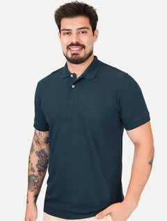 Polo Aramis Masculina Piquet Botone Mono Logo Azul Marinho