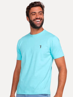 Camiseta Aleatory Masculina Dark Grey Icon Azul Celeste