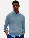 Suéter Tommy Hilfiger Masculino Crewneck Essential Cotton Azul Médio
