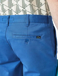Bermuda Lacoste Masculina Sarja Slim Cotton Stretch Azul