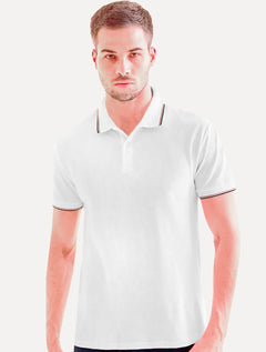 Polo Forum Masculina Piquet Tipped Collar Branca
