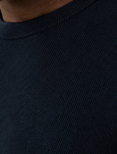 Suéter Calvin Klein Jeans Masculino Tricot Gola Careca Liso Azul Marinho