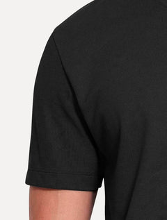 Camiseta Aramis Masculina Regular Piquet Gola Portuguesa Preta