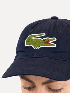 Boné Lacoste Gabardine Big Croco Azul Marinho