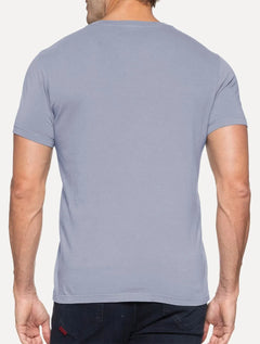 Camiseta Ellus Masculina Maxi Logo Classic Brush Azul Médio