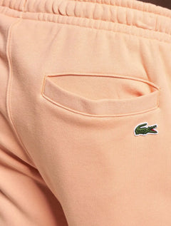 Bermuda Lacoste Moletom Masculina Embroidery Logo Laranja Claro