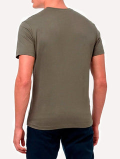 Camiseta Calvin Klein Masculina Meia Malha Basica CK Verde Militar