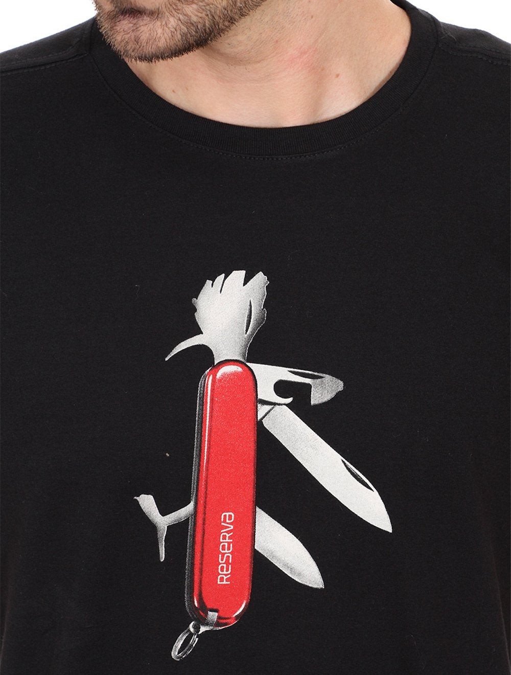 Camiseta Reserva Masculina Swiss Knife Woodpecker Preta