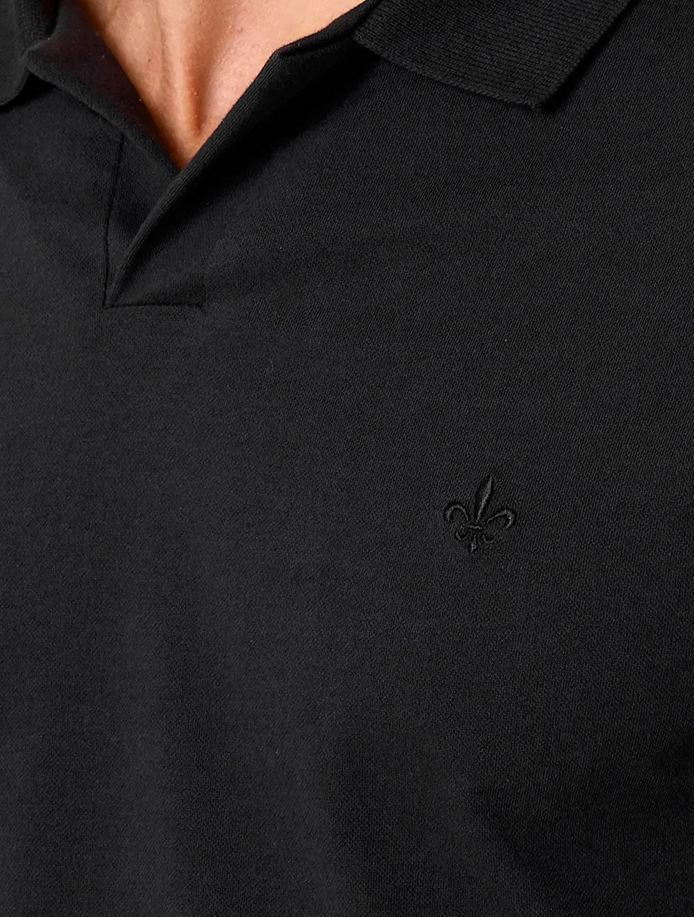 Polo Dudalina Masculina Flex Gola Piquet Resort Preta