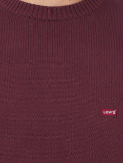 Suéter Levis Masculino Crewneck Classic Housemark Logo Bordô