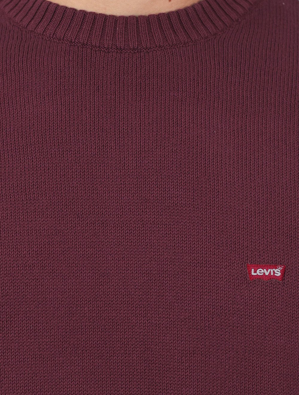 Suéter Levis Masculino Crewneck Classic Housemark Logo Bordô