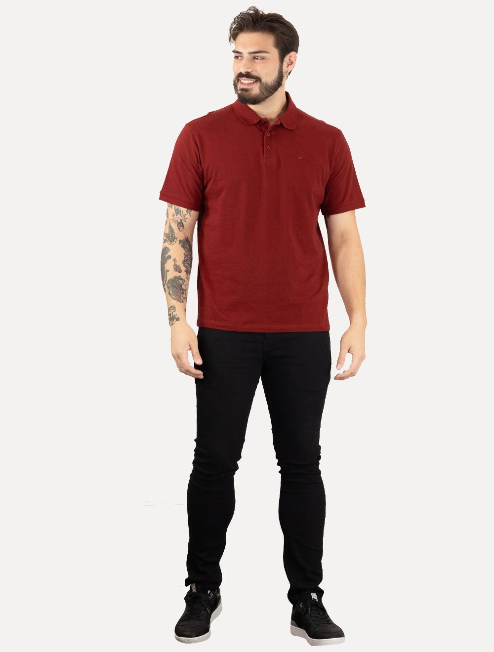 Polo Ellus Masculina Piquet Classic Easa Vermelho Escuro