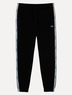 Calça Lacoste Moletom Masculina Jogger Signature Sash Preta