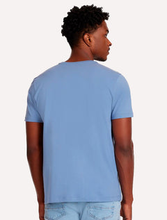 Camiseta Aramis Masculina Basic Lisa Azul Médio