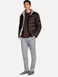 Jaqueta Aramis Masculina Nylon Dupla Face Brown Puffer Cinza