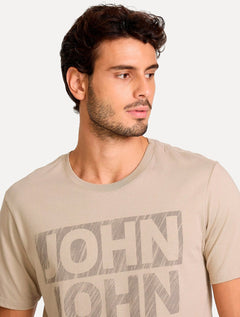 Camiseta John John Masculina Regular Fit Fall Caqui