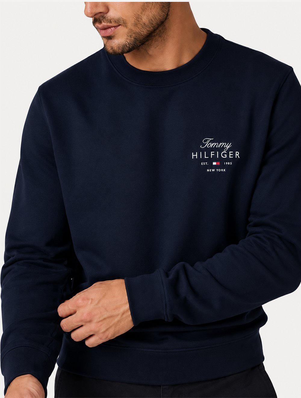 Moletom Tommy Hilfiger Masculino Brand Love Sweatshirt Azul Marinho