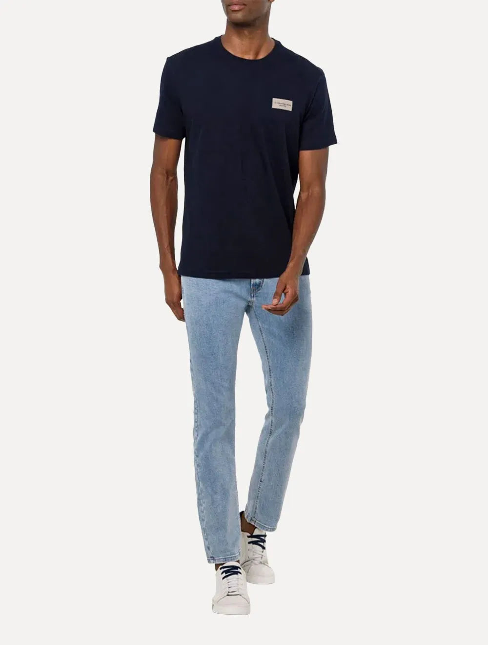 Camiseta Calvin Klein Jeans Masculina Logo Retângulo Since 1978 Azul Marinho