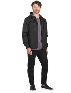 Jaqueta Aramis Masculina Nylon Dupla Face Hoodie Liquid Repeller Preta