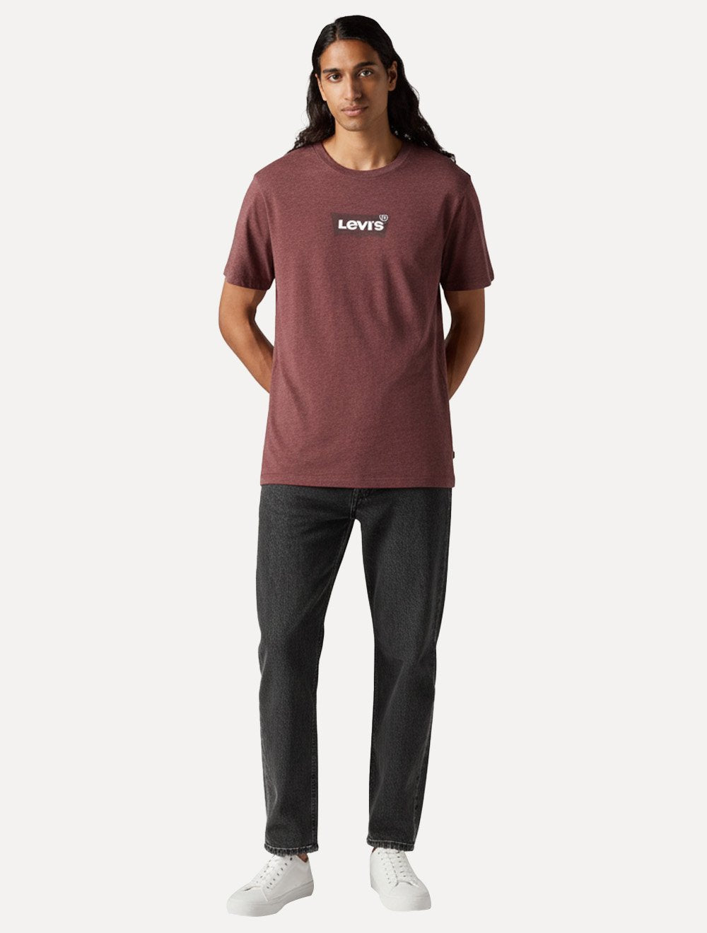Camiseta Levis Masculina Logo Pequeno Batwing Classic Vermelha Escura