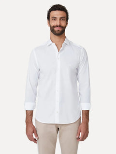 Camisa Dudalina Masculina Milano Tricoline Lisa Stretch Branca