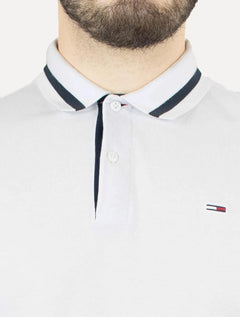 Polo Tommy Jeans Masculina Piquet Neck Branded Branca
