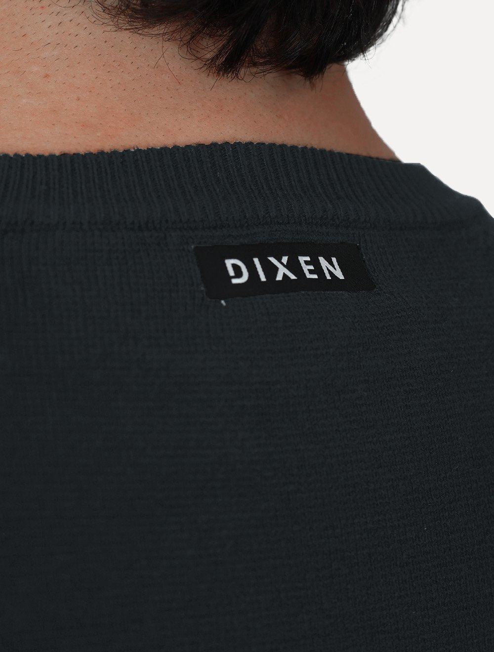 Suéter Dixen Masculina Tricot Manga Longa Raglan Gola Careca Azul Marinho