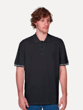 Polo John John Masculina Piquet Relaxed Sky Preta