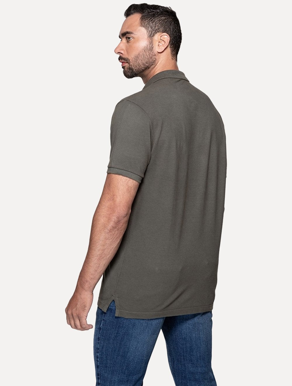 Polo Guess Masculina Piquet Small Patch Verde Militar