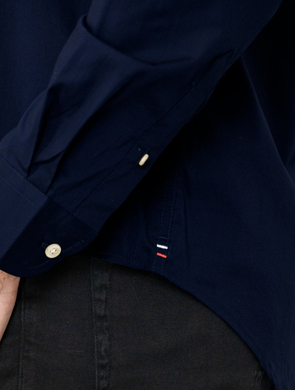 Kit Camisas Masculinas Tommy Hilfiger | Regular Core Flex Poplin Azul Marinho/Azul Claro 2 UN