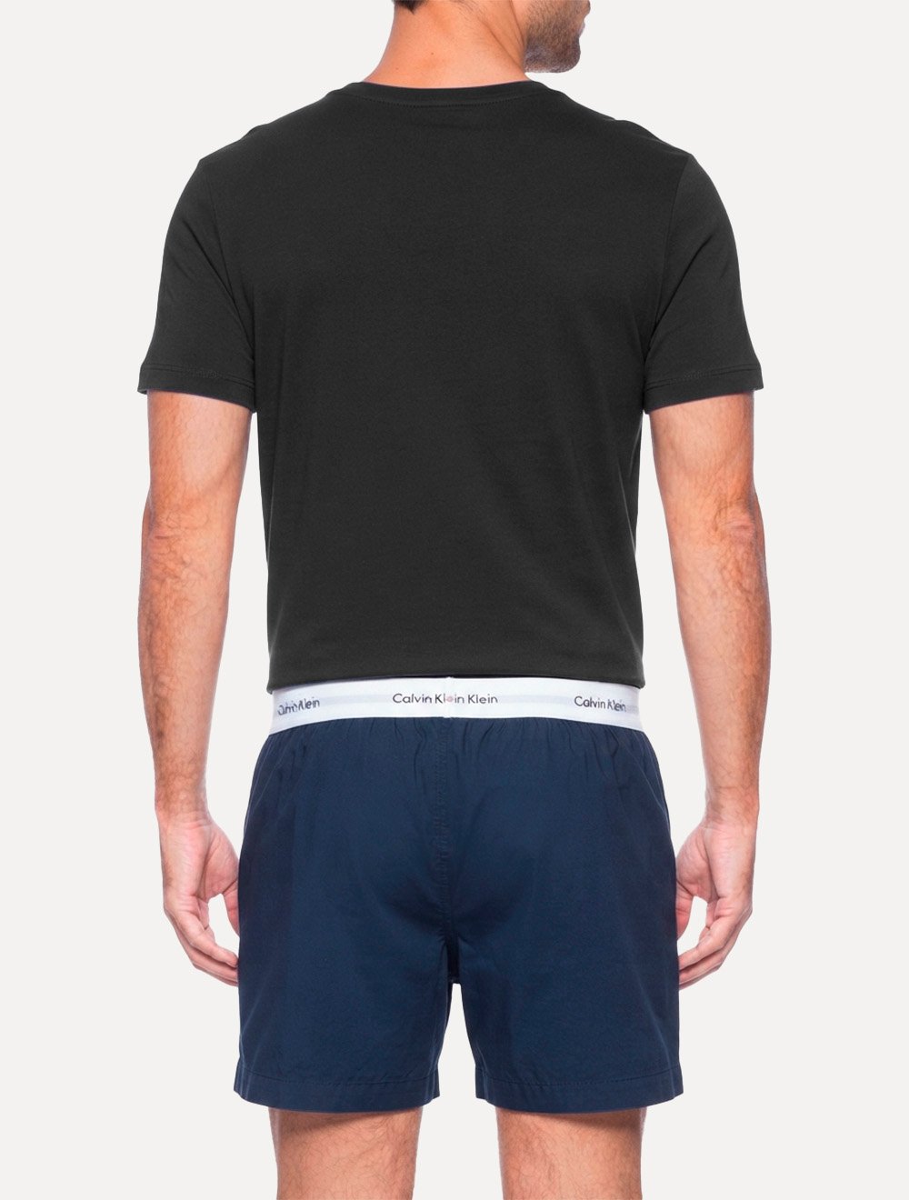 Cueca Calvin Klein Samba Canção New Logo Tricoline Azul Marinho