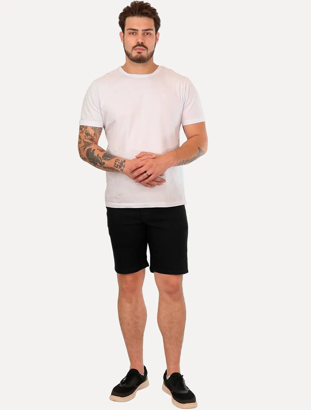 Bermuda Aramis Masculina Jeans Five Pockets Preta