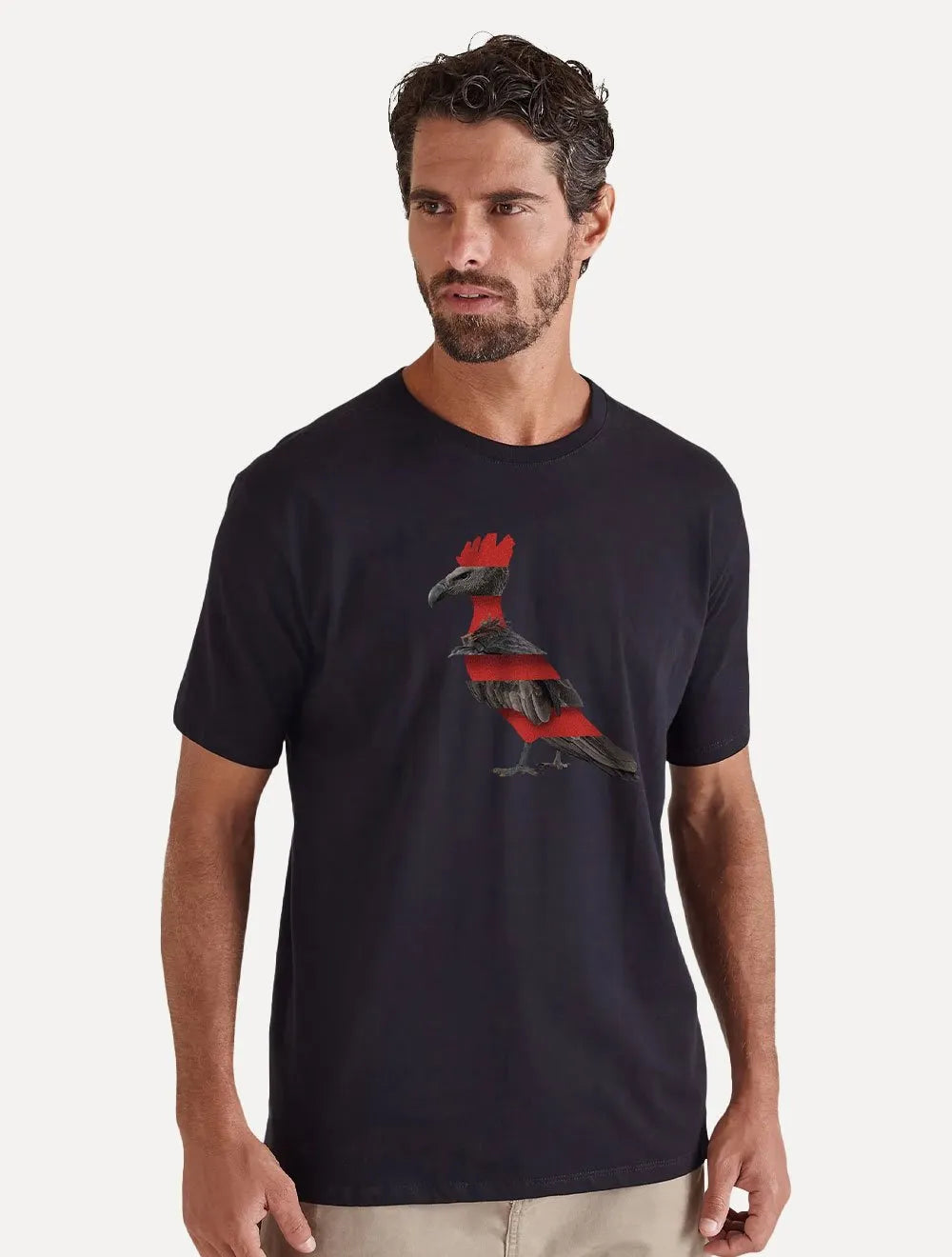 Camiseta Reserva Masculina Estampada Pica Pau Urubu Preta