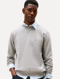 Moletom Tommy Hilfiger Masculino Essential Fleece Crewneck Flag Cinza