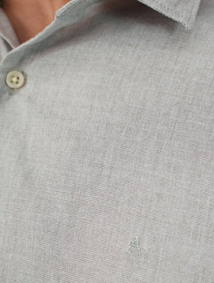 Camisa Aramis Masculina Slim Modal Linho Boa Vista Cáqui Claro