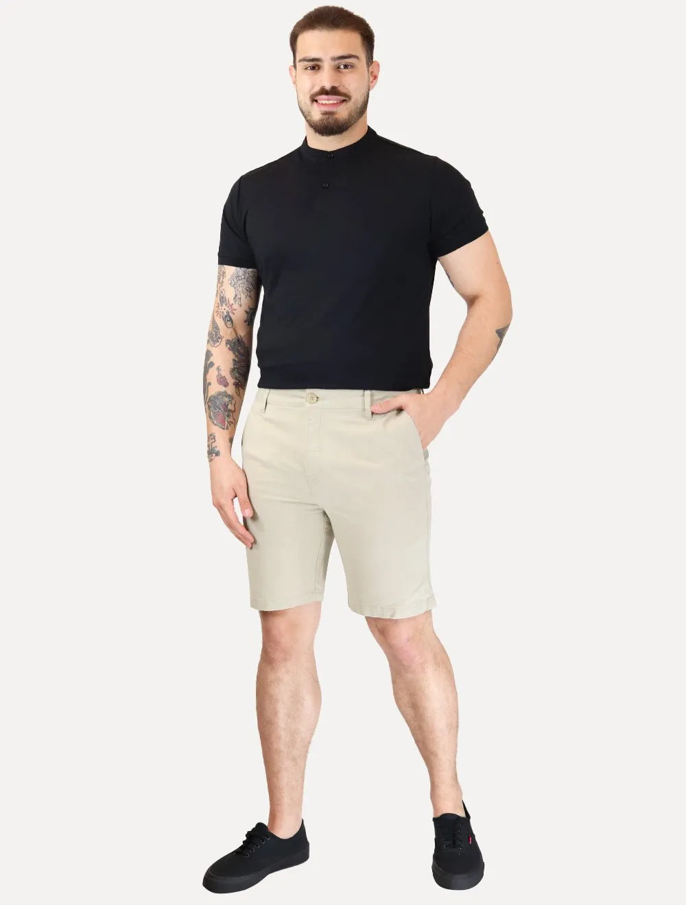 Bermuda Calvin Klein Jeans Masculina Sarja CKJ RE Issue Areia