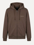 Moletom Armani Exchange Masculino Com Capuz Full Zip Subtle Logo Marrom