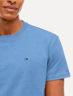 Camiseta Tommy Jeans Masculina Regular C-Neck Flag Azul Claro