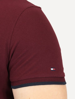 Polo Tommy Hilfiger Masculina Regular Holiday Crest Bordô