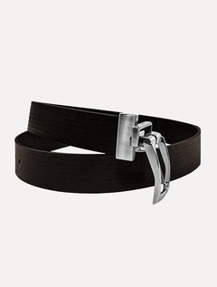 Cinto Aramis Masculino Couro Dupla Face Frisado Marrom Café/Preto