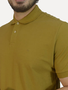 Polo Aramis Masculina Basic Piquet Mono Mostarda