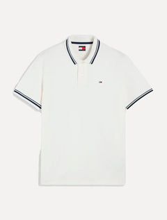 Polo Tommy Jeans Masculina Piquet Regular Tipped Branca