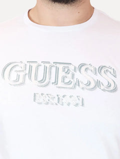 Camiseta Guess Masculina Est. 1981 Overwritten Branca
