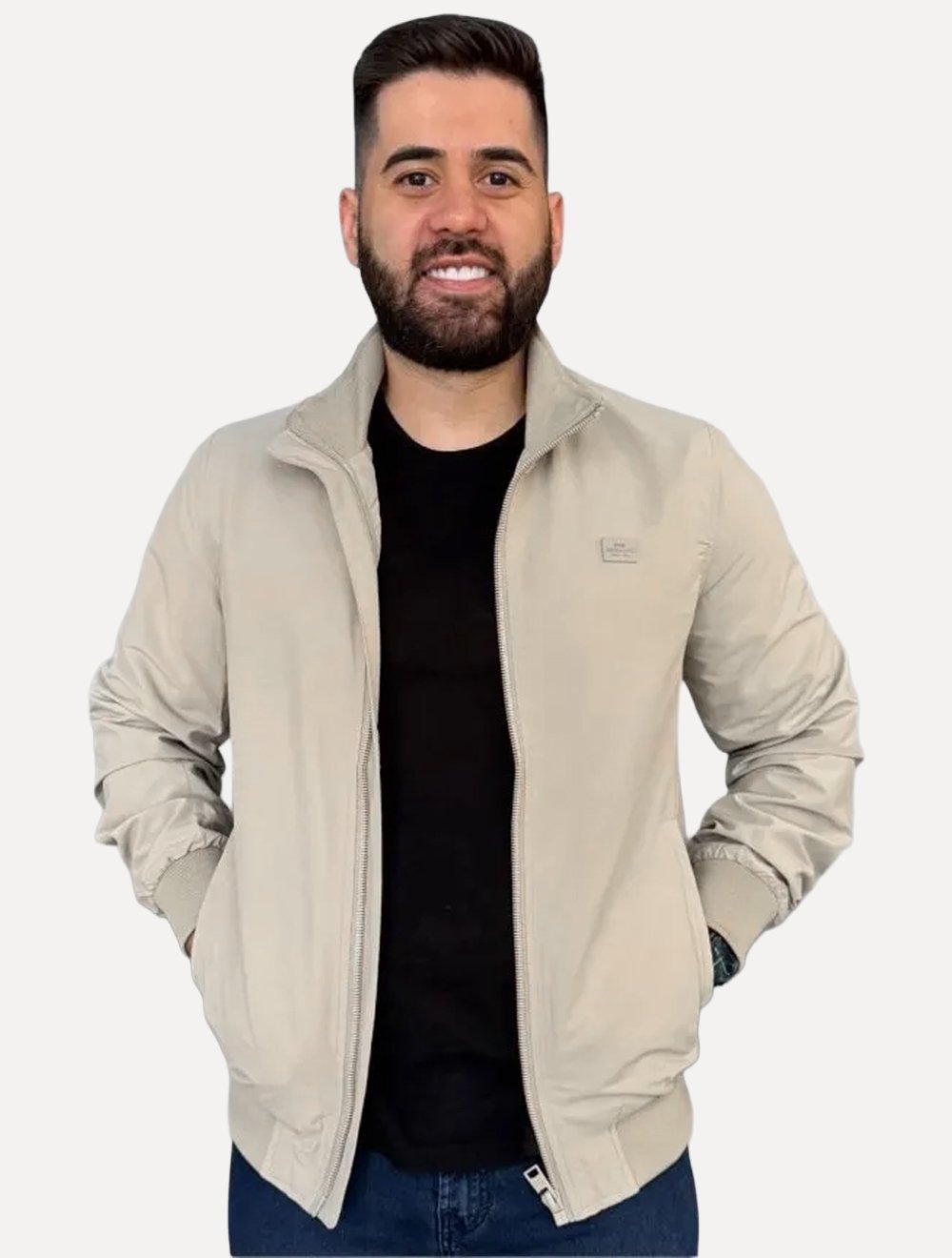 Jaqueta King & Joe Masculina Nylon Premium Golf Areia