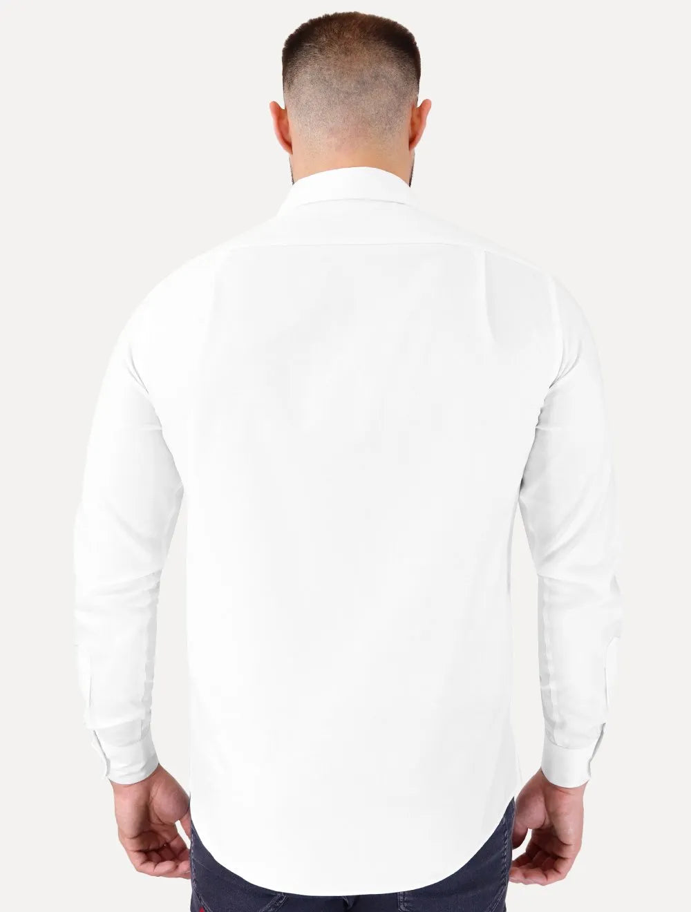 Camisa Tommy Hilfiger Masculina Regular TH Flex Textured Pocket Stretch Branco