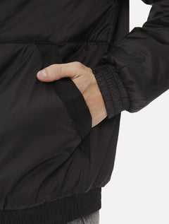 Jaqueta Calvin Klein Jeans Hooded Bomber Lateral Logo Preta