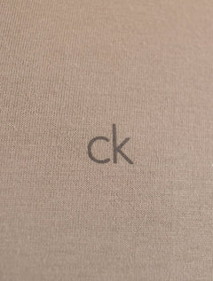 Camiseta Calvin Klein Masculina Meia Malha CK Cáqui Médio